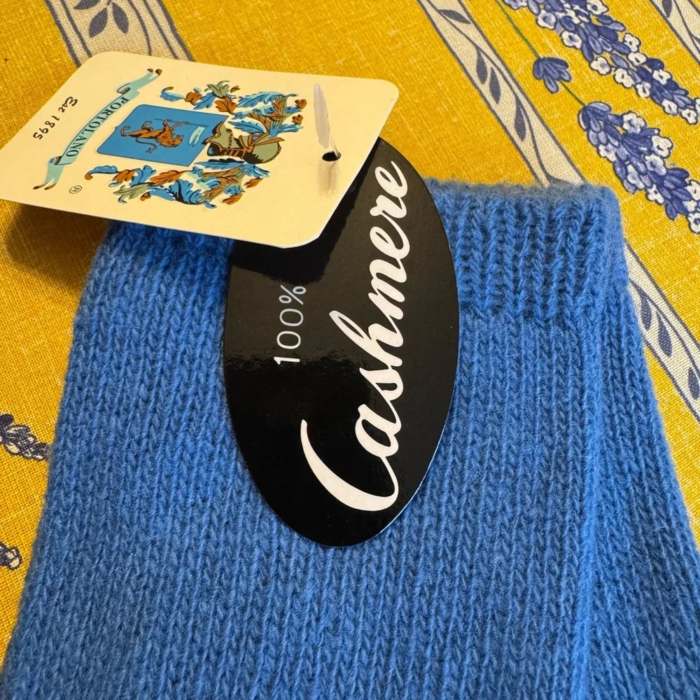 Portolano 9 inch cashmere gloves. Pottery Blue. O/S. NWT